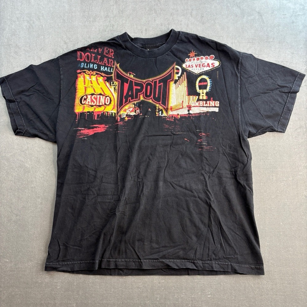 Vintage 2000's Y2K Tapout MMA Las Vegas Graphic T-Shirt XXL